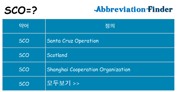 sco 대 한 무엇을 서가