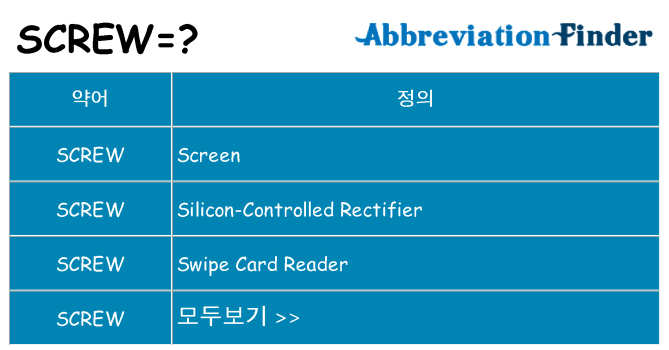 screw 대 한 무엇을 서가