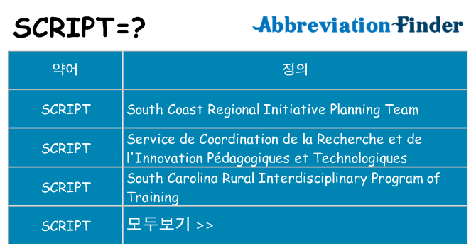 script 대 한 무엇을 서가