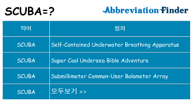 scuba 대 한 무엇을 서가