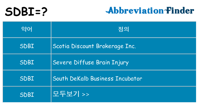 sdbi 대 한 무엇을 서가
