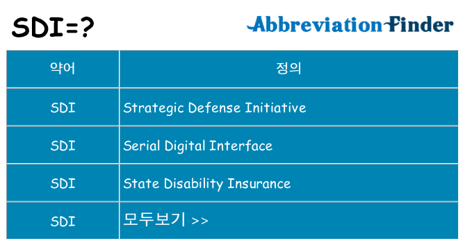 sdi 대 한 무엇을 서가