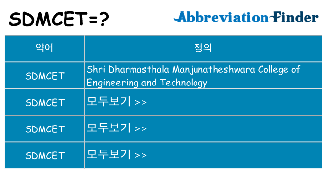 sdmcet 대 한 무엇을 서가