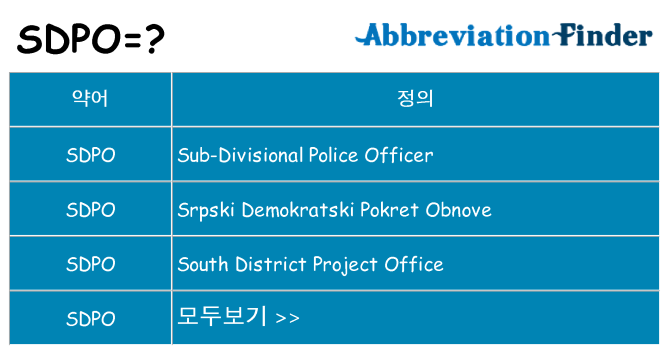 sdpo 대 한 무엇을 서가