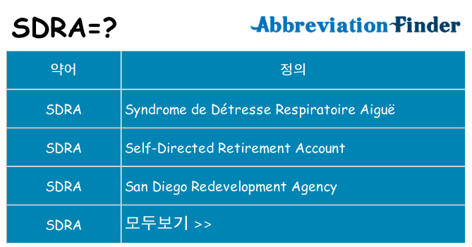 sdra 대 한 무엇을 서가