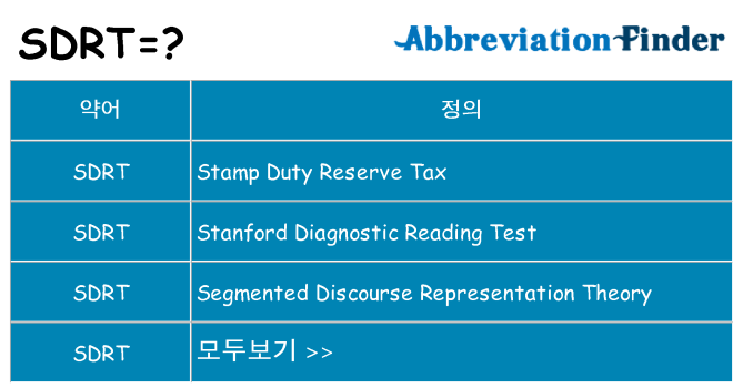 sdrt 대 한 무엇을 서가
