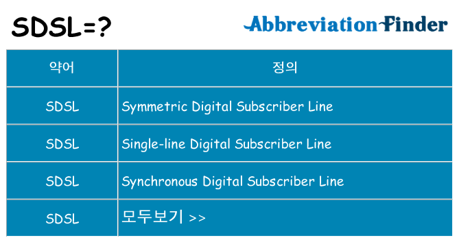 sdsl 대 한 무엇을 서가