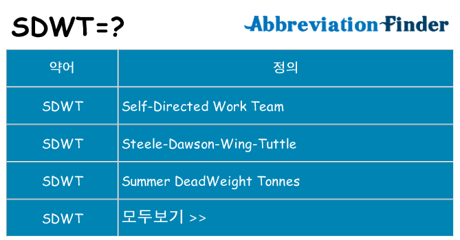 sdwt 대 한 무엇을 서가