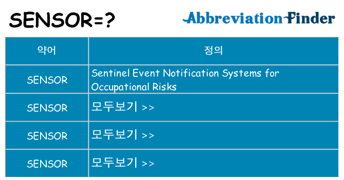 sensor 대 한 무엇을 서가