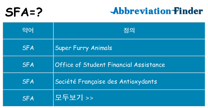 sfa 대 한 무엇을 서가