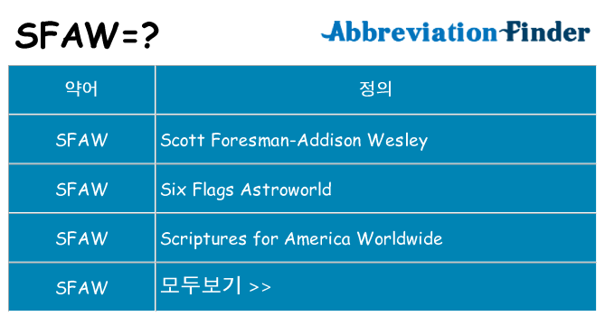 sfaw 대 한 무엇을 서가