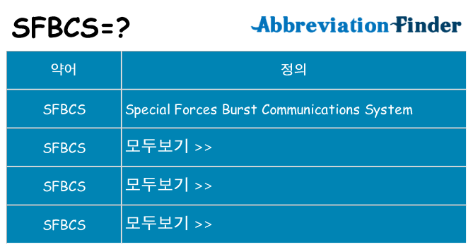 sfbcs 대 한 무엇을 서가