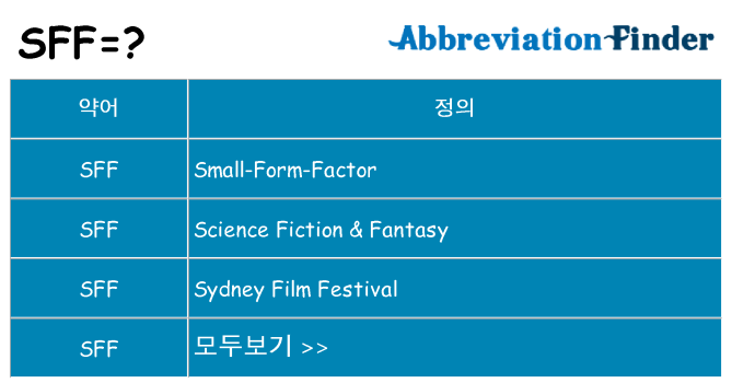 sff 대 한 무엇을 서가