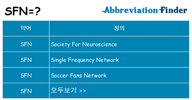sfn 대 한 무엇을 서가