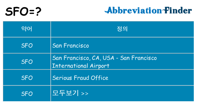 sfo 대 한 무엇을 서가