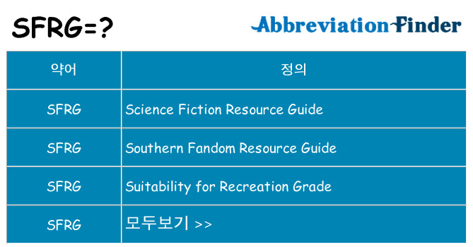 sfrg 대 한 무엇을 서가