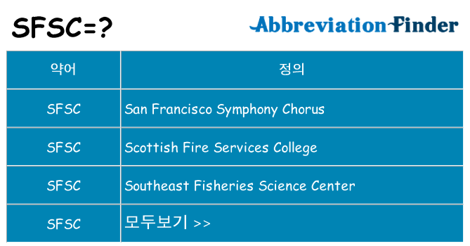 sfsc 대 한 무엇을 서가