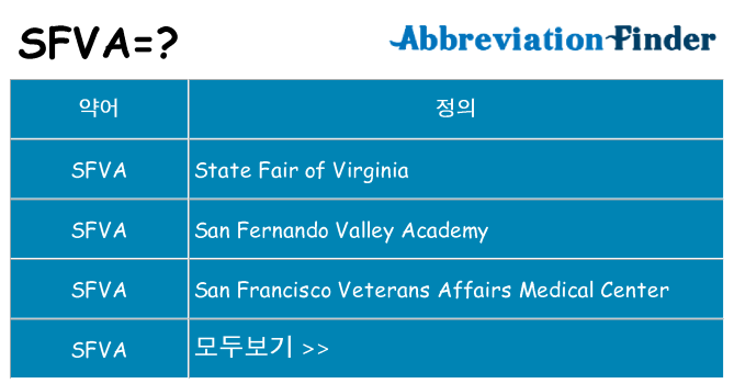sfva 대 한 무엇을 서가