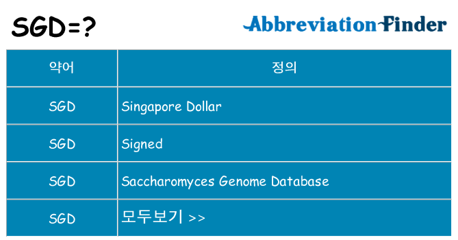 sgd 대 한 무엇을 서가