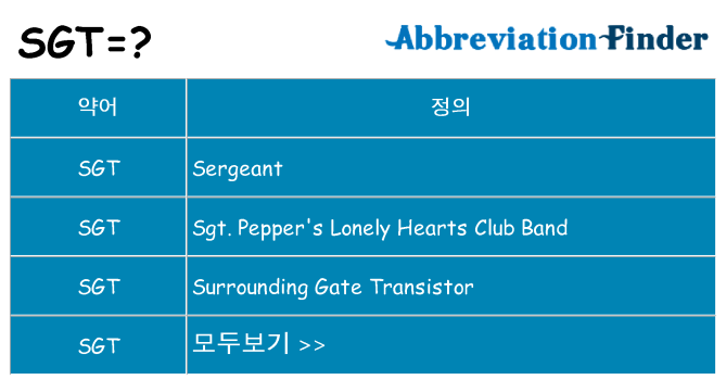 sgt 대 한 무엇을 서가