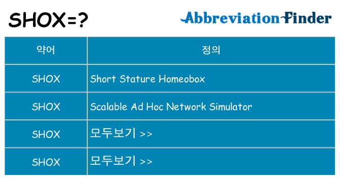 shox 대 한 무엇을 서가