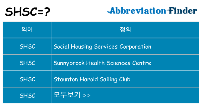 shsc 대 한 무엇을 서가