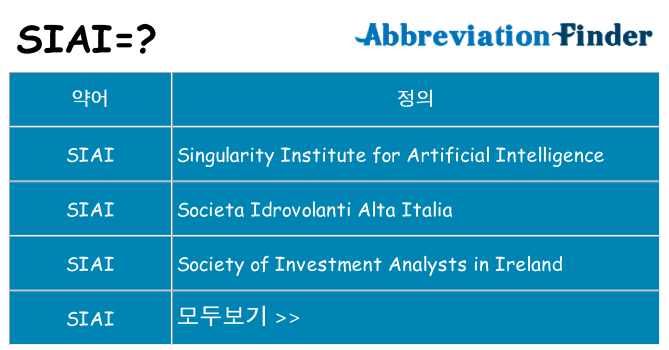 siai 대 한 무엇을 서가