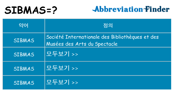 sibmas 대 한 무엇을 서가