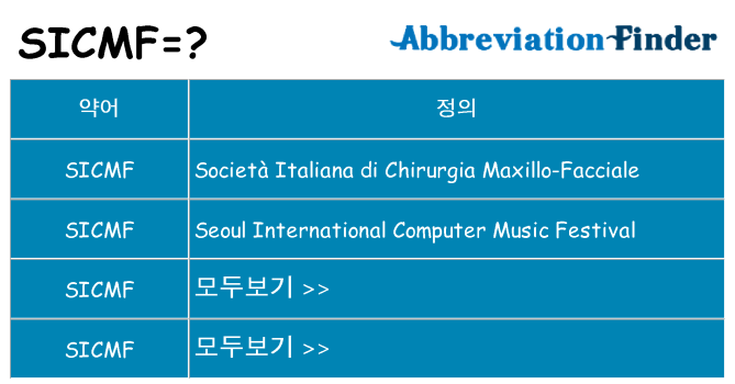 sicmf 대 한 무엇을 서가