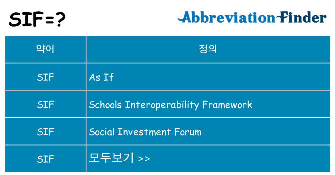 sif 대 한 무엇을 서가
