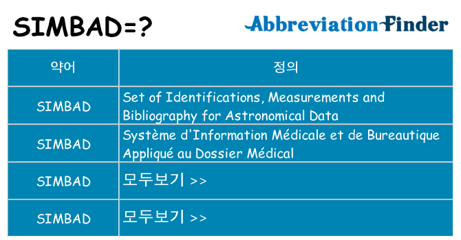 simbad 대 한 무엇을 서가