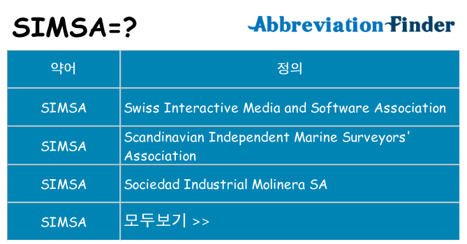 simsa 대 한 무엇을 서가