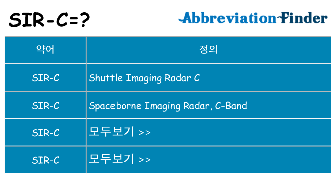 sir-c 대 한 무엇을 서가