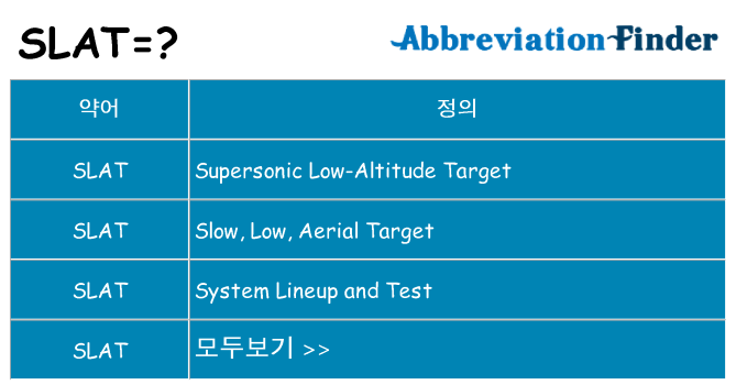 slat 대 한 무엇을 서가