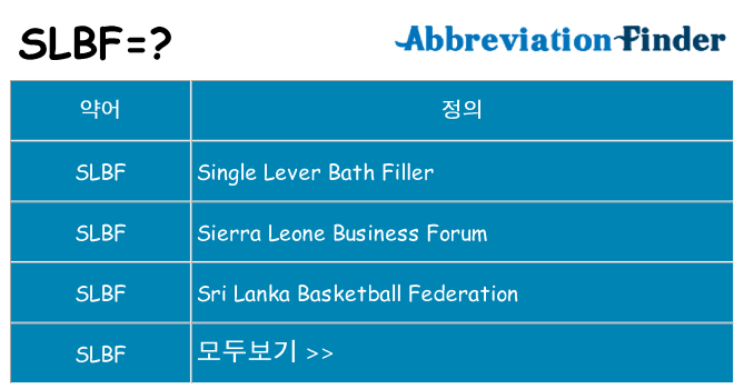 slbf 대 한 무엇을 서가