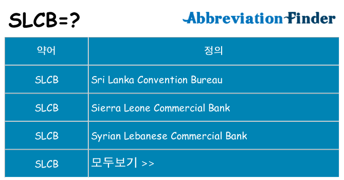slcb 대 한 무엇을 서가