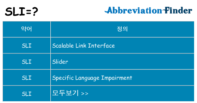 sli 대 한 무엇을 서가