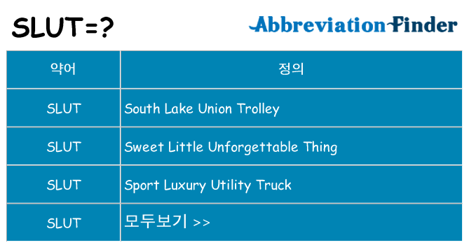 slut 대 한 무엇을 서가