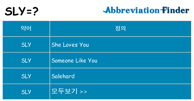 sly 대 한 무엇을 서가