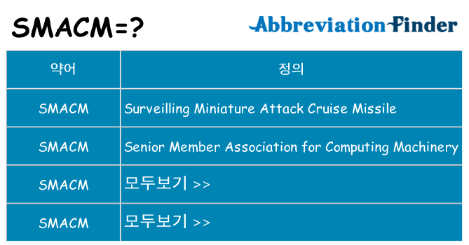 smacm 대 한 무엇을 서가