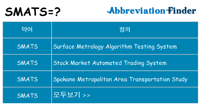 smats 대 한 무엇을 서가