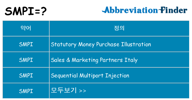 smpi 대 한 무엇을 서가