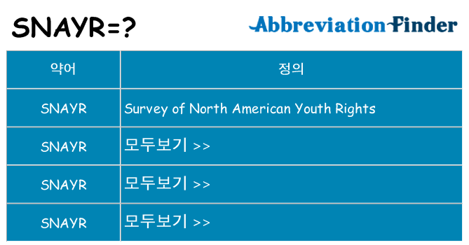 snayr 대 한 무엇을 서가