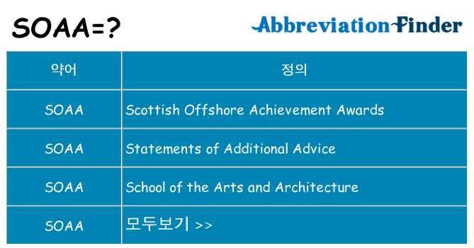 soaa 대 한 무엇을 서가