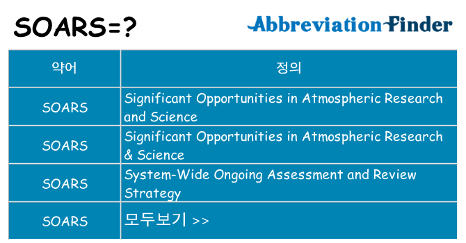 soars 대 한 무엇을 서가
