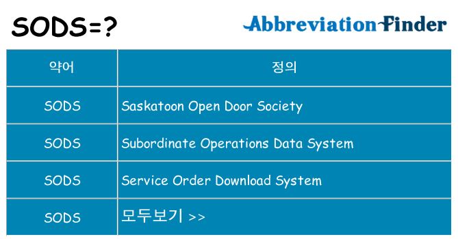 sods 대 한 무엇을 서가