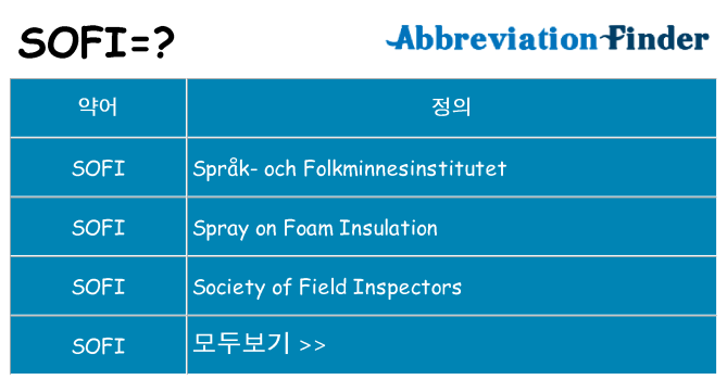 sofi 대 한 무엇을 서가