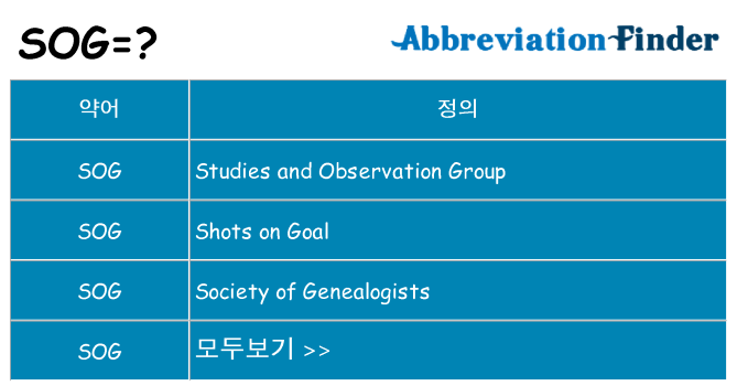 sog 대 한 무엇을 서가