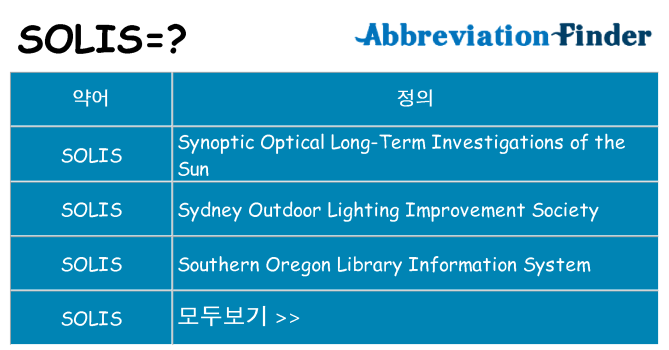 solis 대 한 무엇을 서가