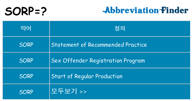 sorp 대 한 무엇을 서가
